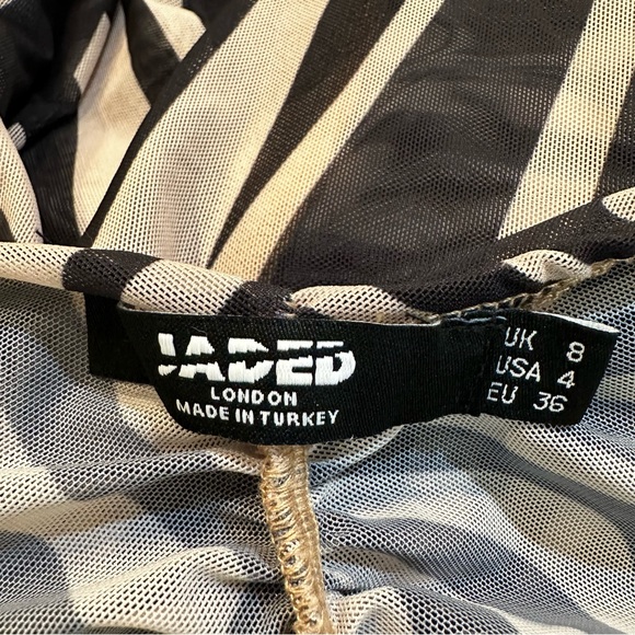 Jaded London x Sydney Carlson Graphic-Print Stretch-Mesh Trouser Pants Size 4 - Picture 9 of 10